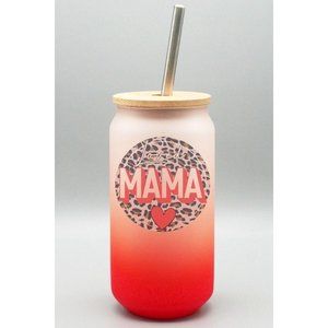 Diona J Mothers Day Gift Loved Mama Red Leopard Cir Cup Purple